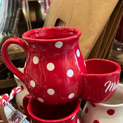 Stoneware Mug w/wax Relief Dots & Marshmallow Holder