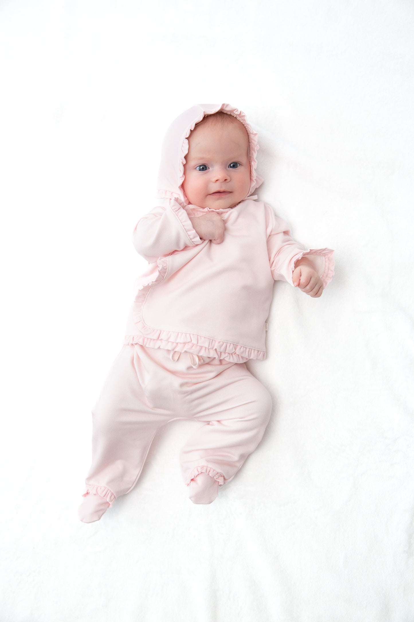 3pc Bamboo Set w/ Ruffle - Petal Pink NB