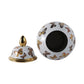 Decorative Temple Jar - White Ceramic Butterflies, 18 in.