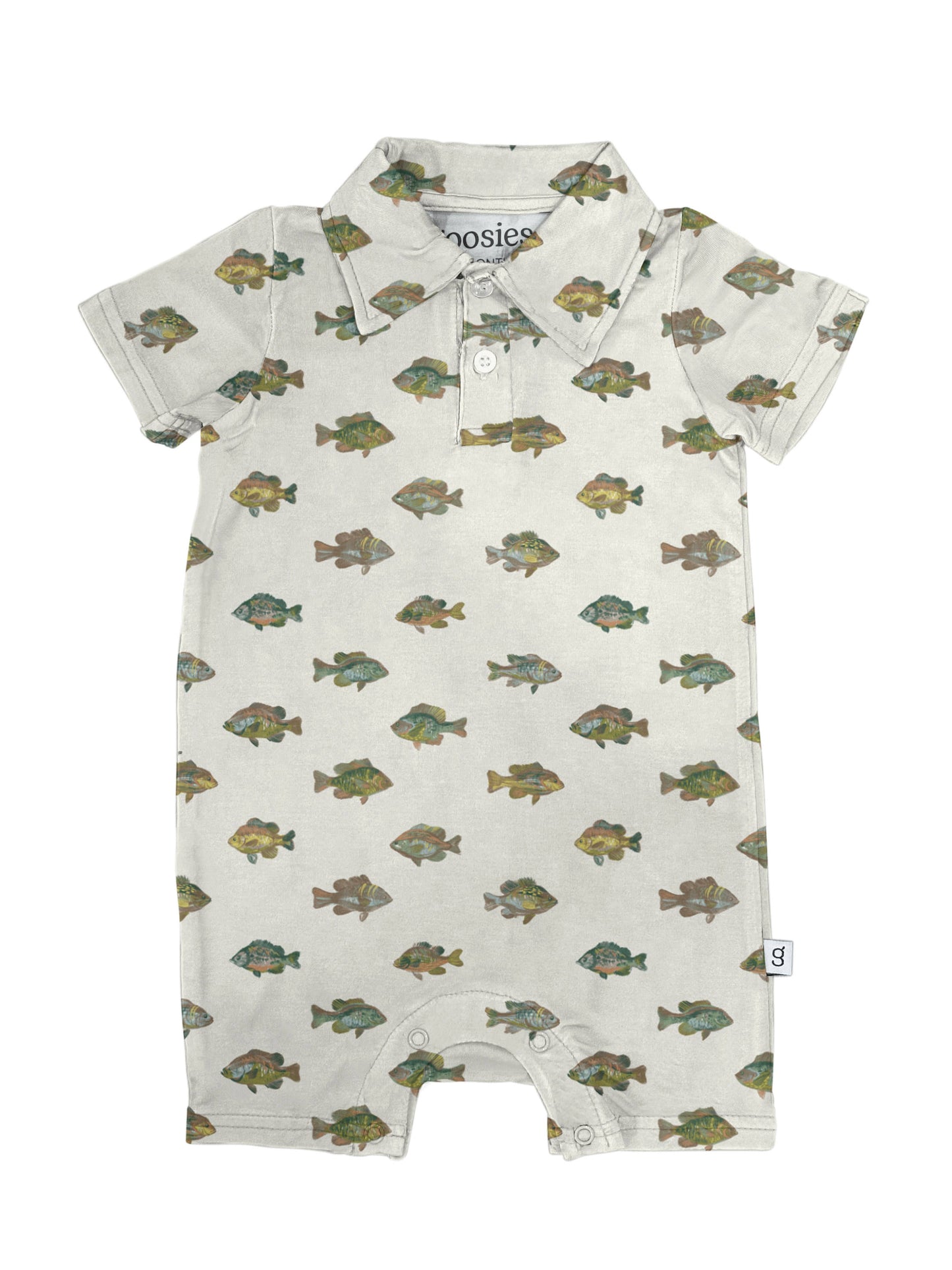 Lake Fish - SS Polo Romper: 6-12 months