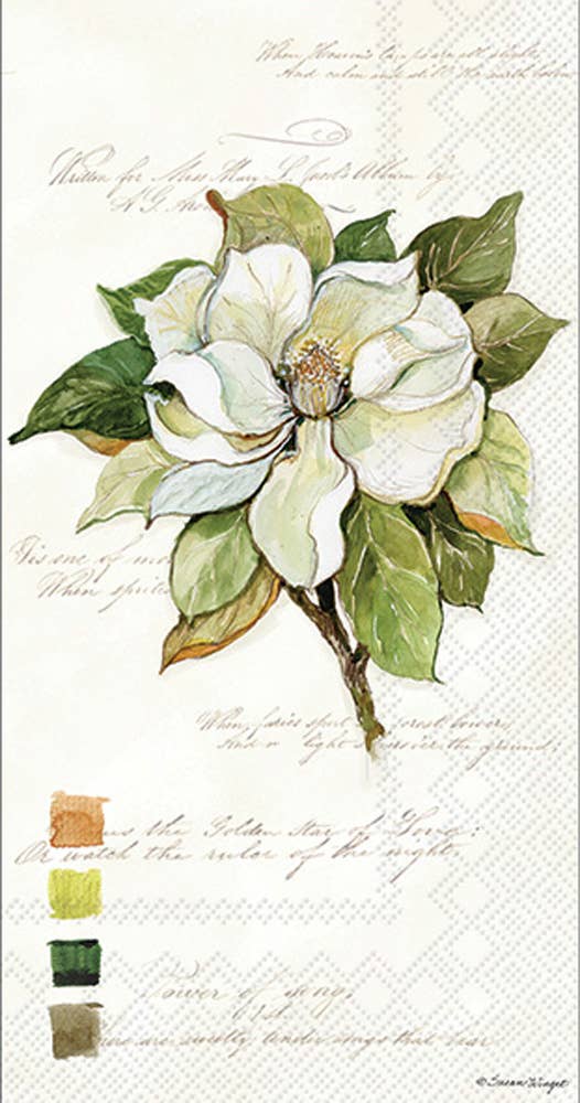 Paper Guest Towel Pack of 16 Magnolia Bloom