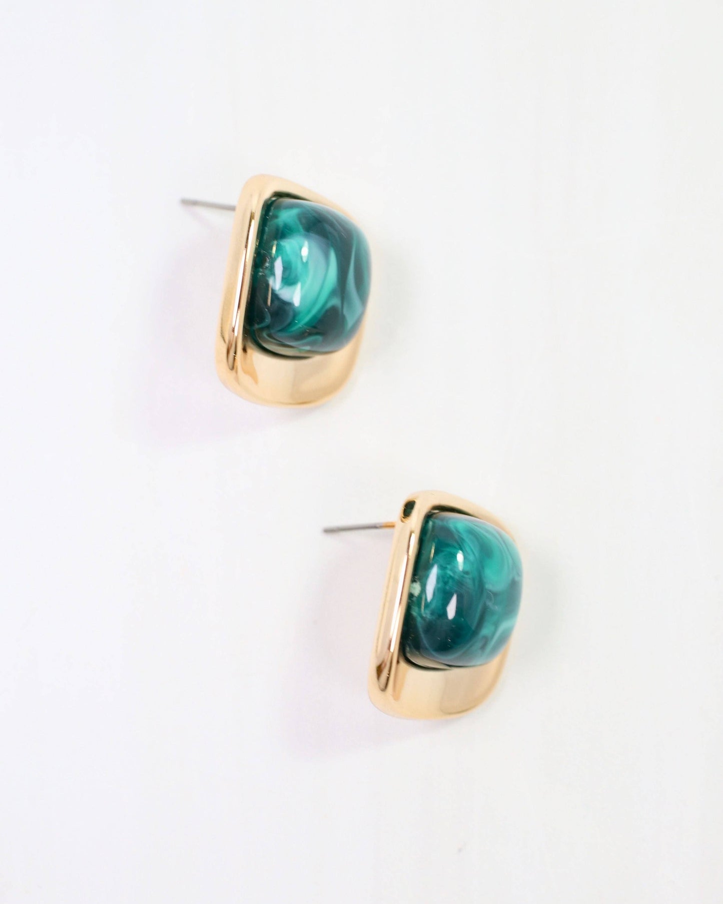 Waterbury Stud Earring Green: Default