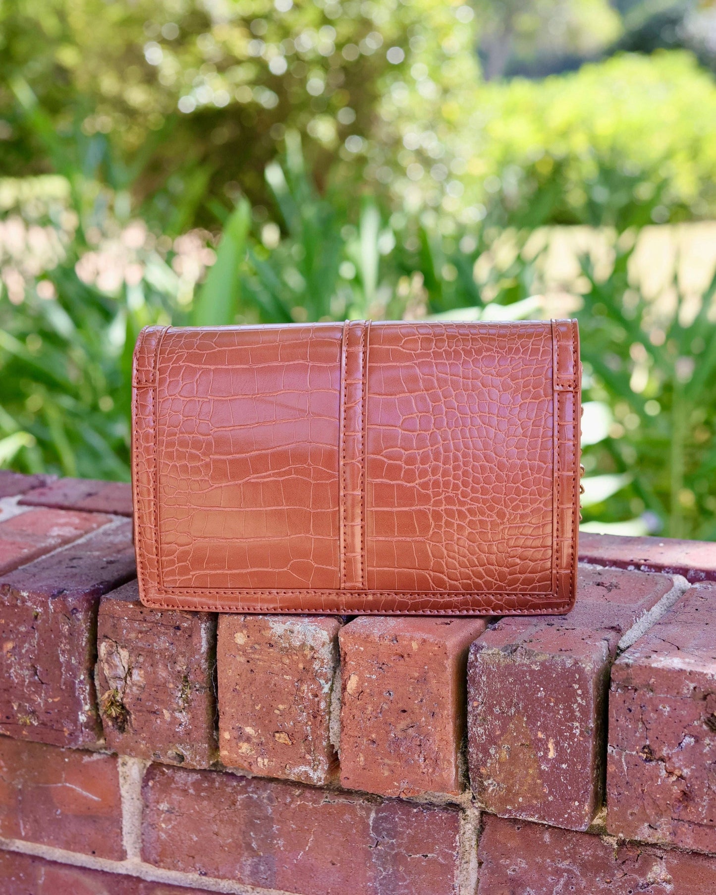 Cecilia Circle Logo Handbag Saddle EC: