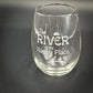 The River  is my Happy Place - 15 oz Stemless Glass