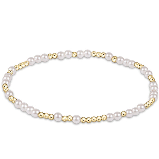 Hope Unwritten 3mm Bead Bracelet- Pearl