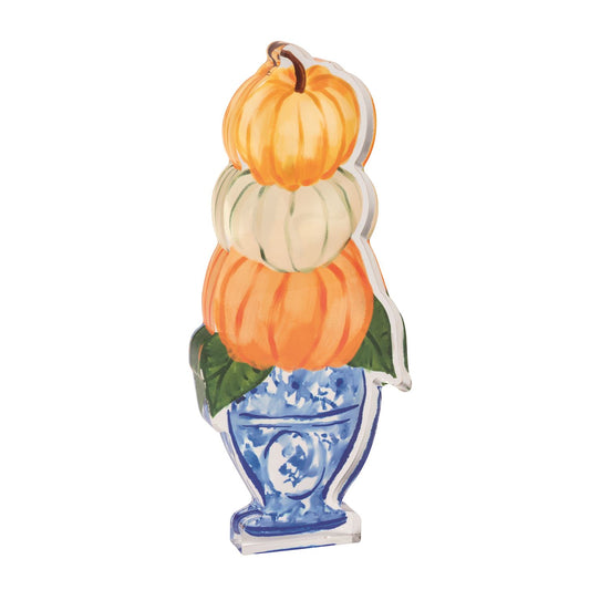 Three Pumpkin Topiary Acrylic Sitter