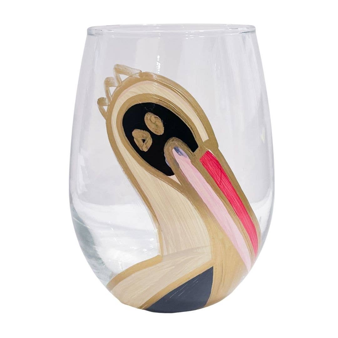 Louisiana Inspired Painted Wine Glass