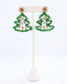 Tis the Season Tinsel Tree Earring Green: