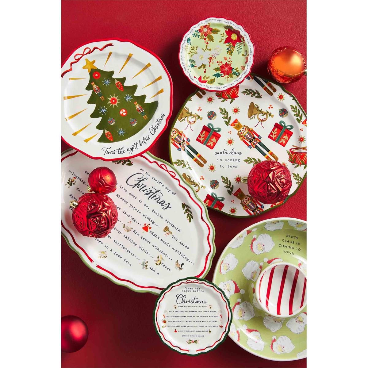 Christmas Pattern Platter Set