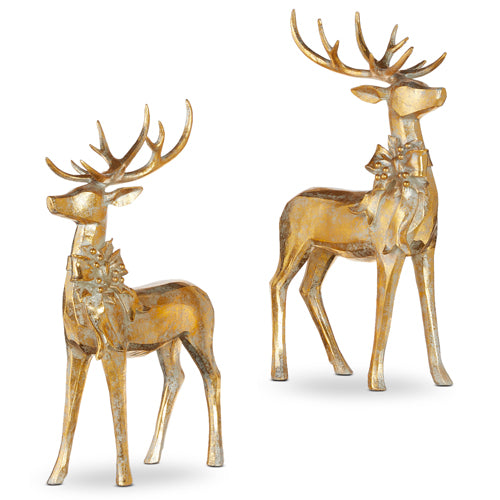 Aged Gold Deer w/Bow (2 Styles)
