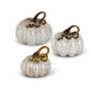 Cream and Gold Swirl Handblown Glass Pumpkins (3 Sizes)