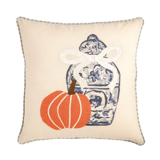 Square Pumpkin Topiary Pillow