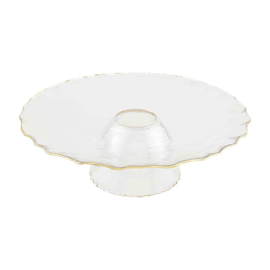 Gold Edge Pedestal/ Chip & Dip Server