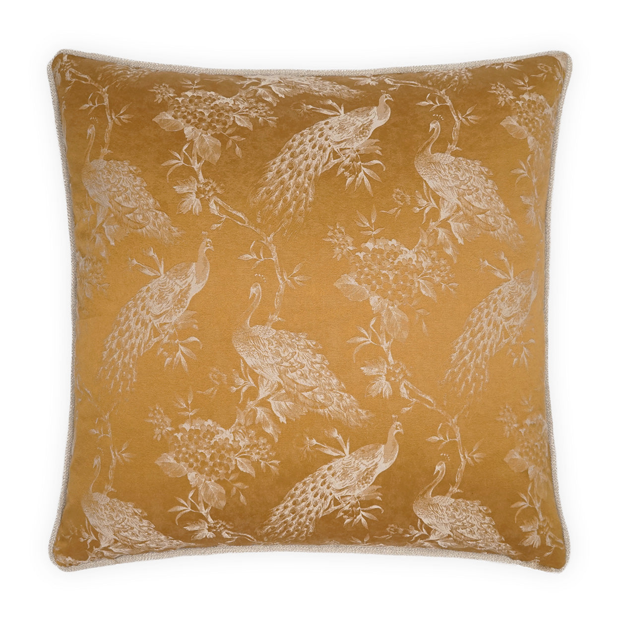 Rococo Square Pillow in Gold/ Feather Down filled