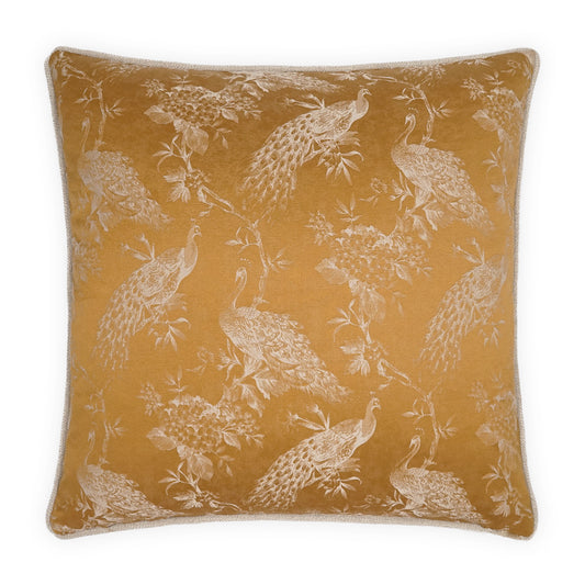 Rococo Square Pillow in Gold/ Feather Down filled