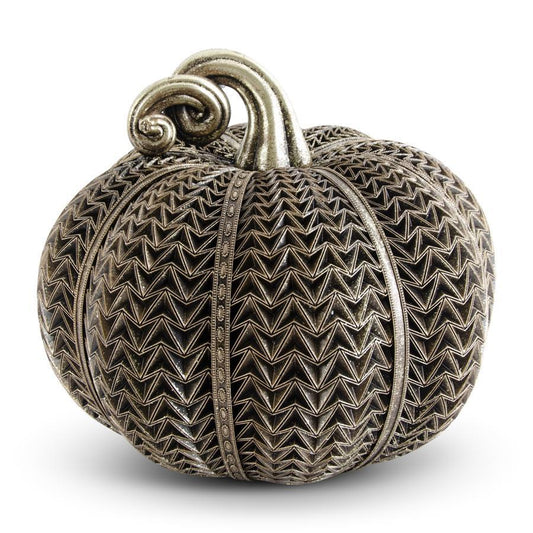 Resin Antique Gold Textured Pumpkin 13"