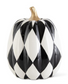 Black & White Harlequin Pumpkins w/Gold Stems (3 Sizes)