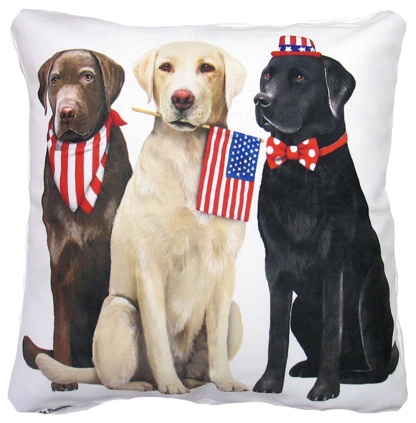 Pillow - Patriotic Dogs 1 - indoor / outdoor cushion: 19x24