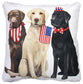 Pillow - Patriotic Dogs 1 - indoor / outdoor cushion: 19x24