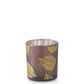 Brown Mirrored Interior Votives w/Gold Birch Leaves
