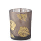Brown Mirrored Interior Votives w/Gold Birch Leaves