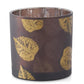 Brown Mirrored Interior Votives w/Gold Birch Leaves