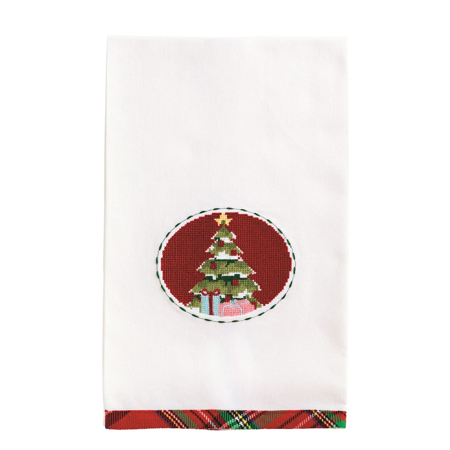 Tree Needlepoint Christmas Towel