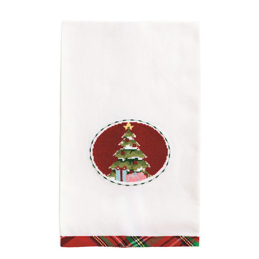 Tree Needlepoint Christmas Towel