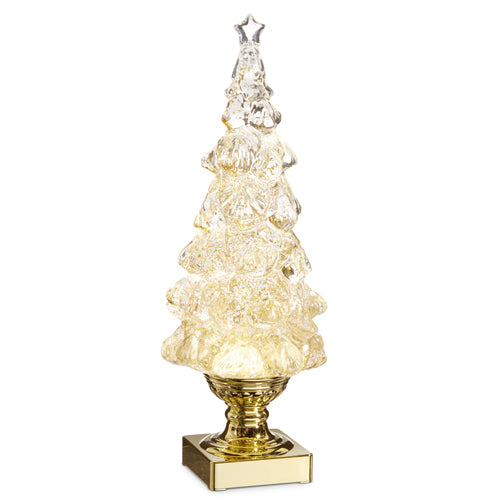 Lighted Tree w/Gold Swirling Glitter