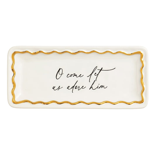 Oh Come Gold Edge Sentiment Tray