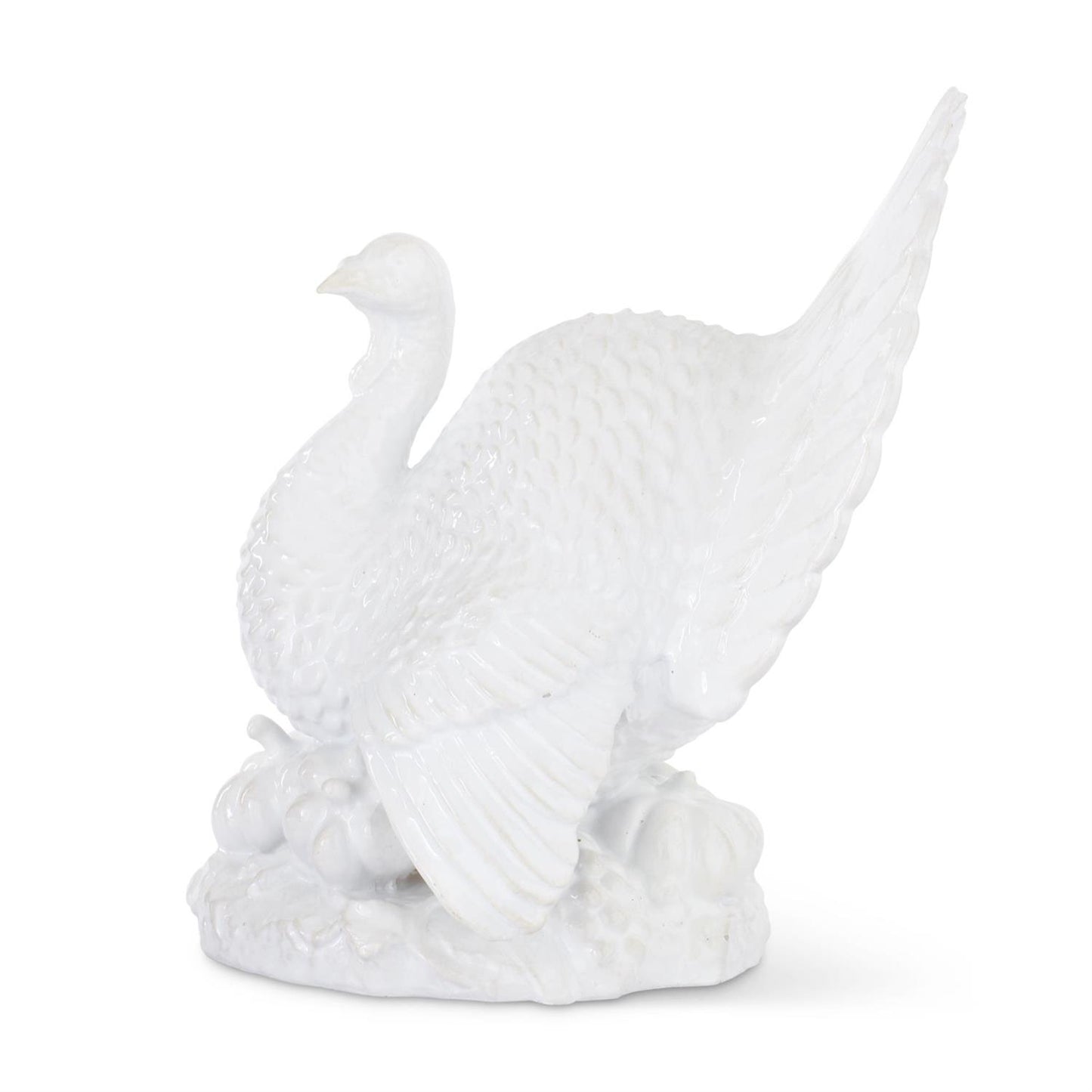 Glossy White Resin Turkey