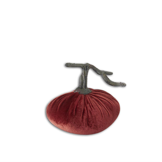 Rust Velvet Stuffed Pumpkin - 5.25"