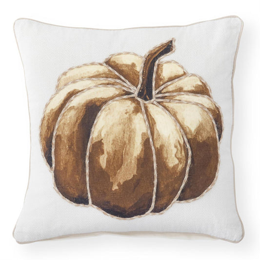 Herringbone Brown Pumpkin Square Pillow