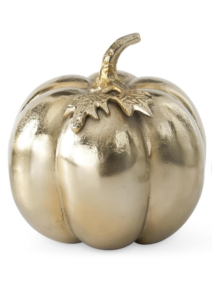Textured Gold Metal Pumpkins (2 Sizes)
