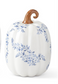 White w/Blue Floral Ceramic Pumpkins (2 Sizes)