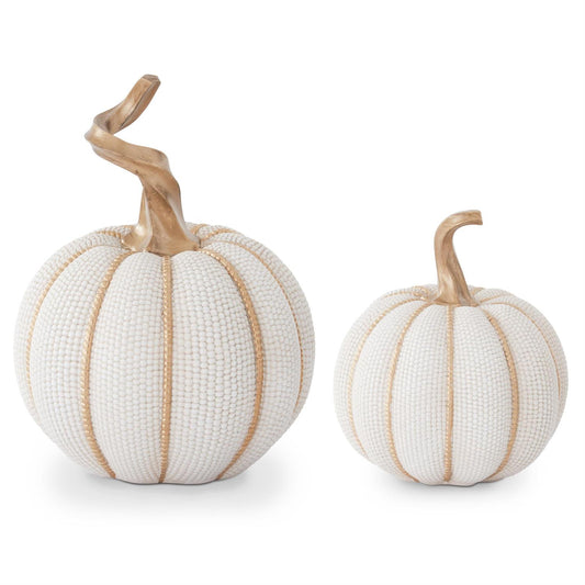 Cream w/Gold Indian Corn Pumpkins (2 Sizes)
