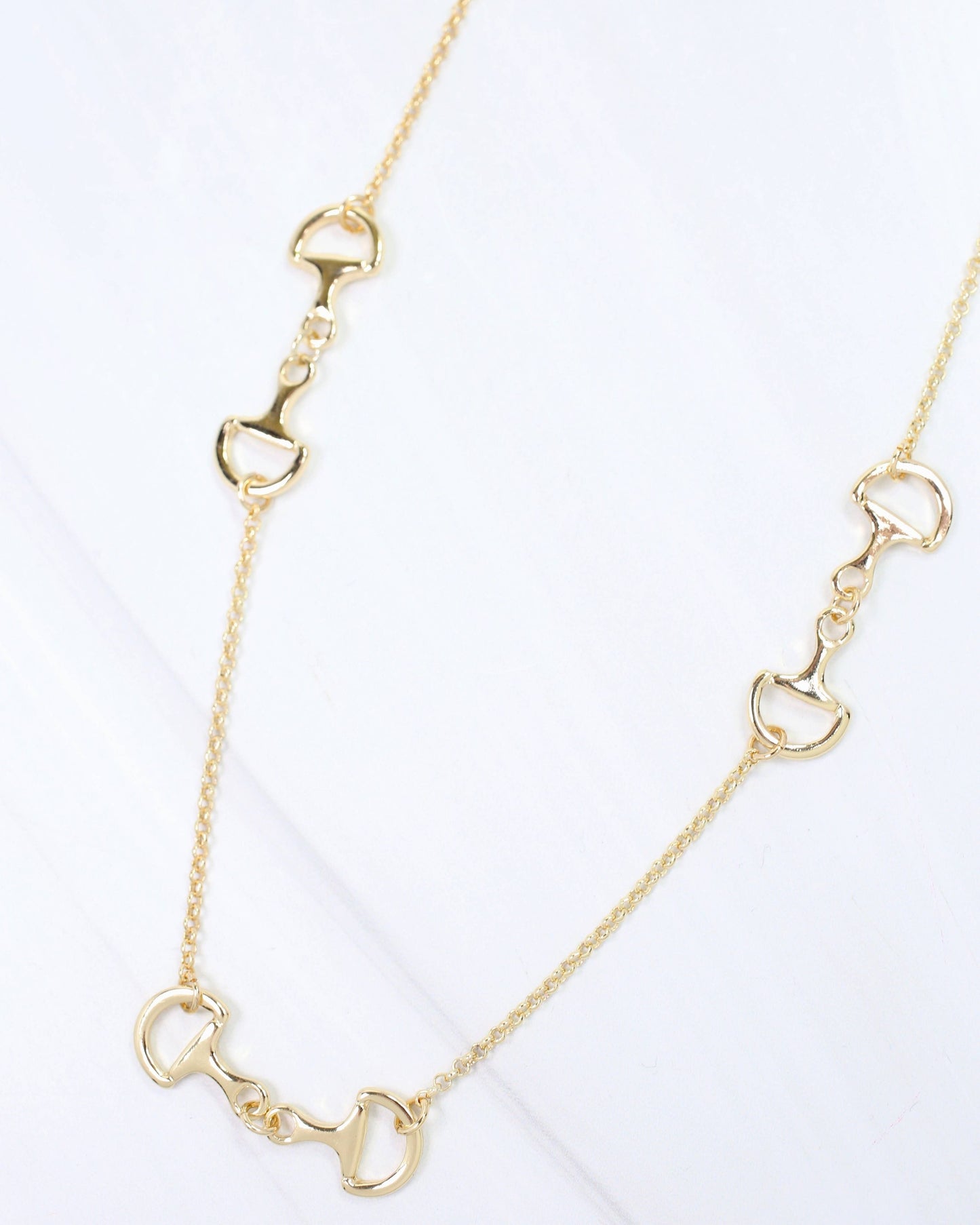 Thoroughbred Horsebit Necklace Gold
