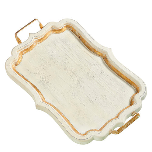 Distressed White w/Gold Tray