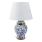 Table Lamp - Blue Ceramic Chinoiserie Floral Birds, 19 in.
