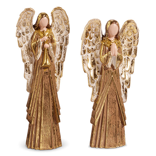 Gilded Angel w/Horn (Set of 2)