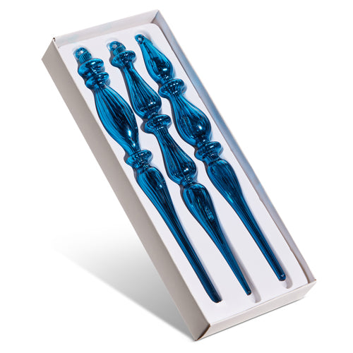 Blue Finial Ornaments (Box of 3)