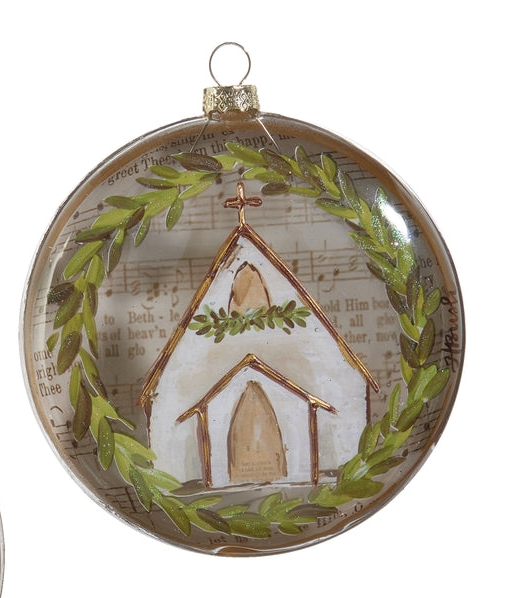 Music Sheet Church Disc Ornament (2 Styles)