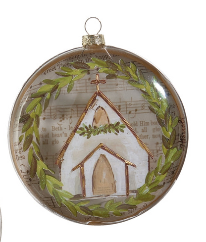 Music Sheet Church Disc Ornament (2 Styles)