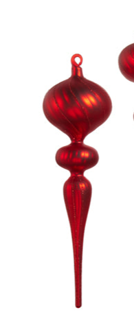 Matte Red Finial Ornament (2 Styles)