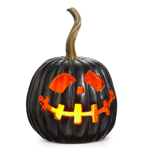 Lighted Black Jack O Lantern