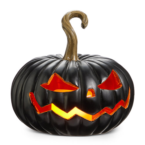Lighted Black Jack O Lantern