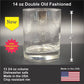 Stag Double Old Fashioned Glass - 14 oz Vintage Engraved Design