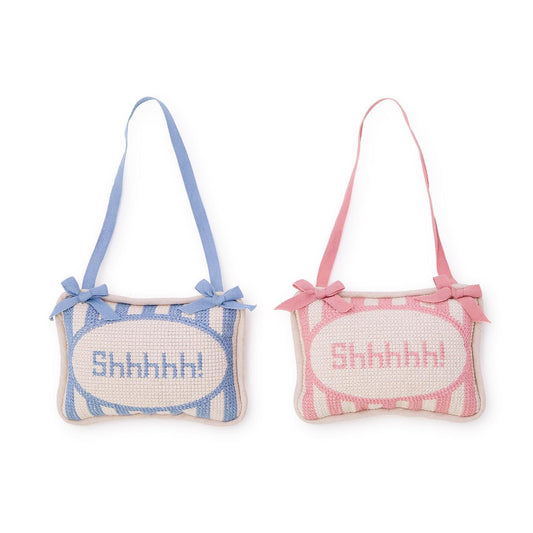 Shhh! Embroidered Pillow Door Hanger Decor (2 Colors)