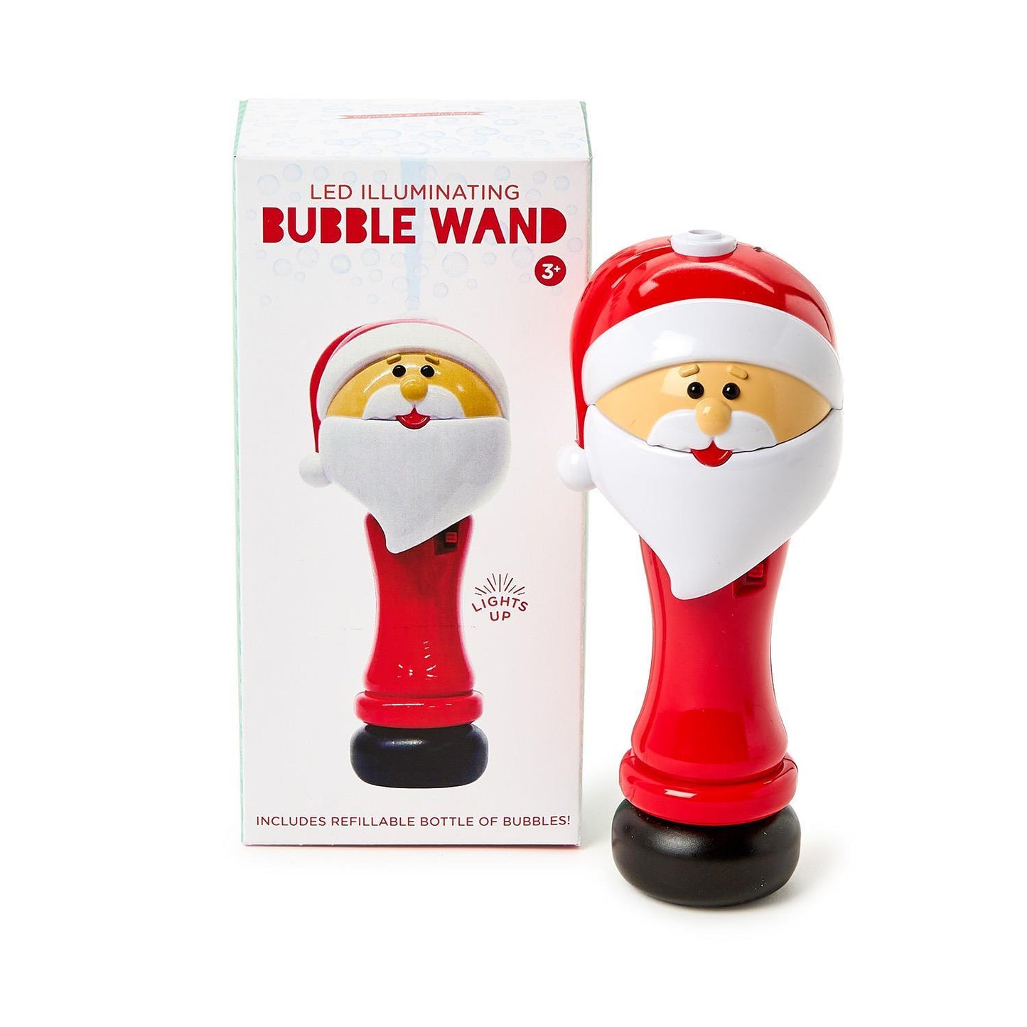 LED Illuminating Santa Bubble Wand Blower in Gift Box