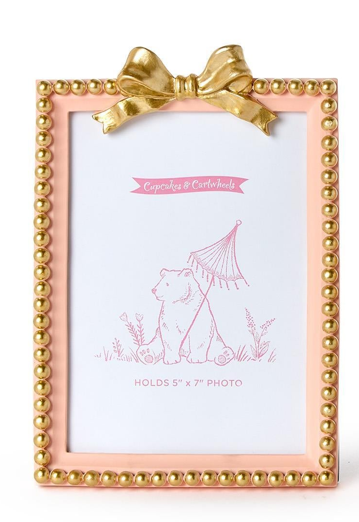 Golden Bow Photo Frames in Pink (2 Sizes)